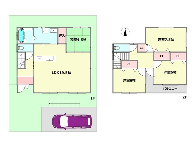 土地図＋建物プラン例