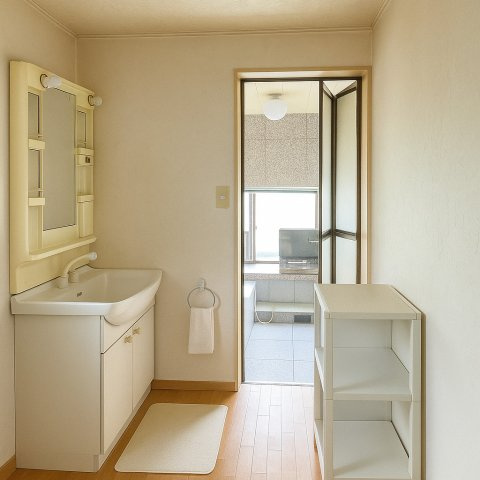 スペースが確保できる洗面所です