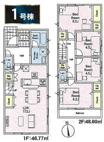 1号棟　4LDK　建物／95.37？