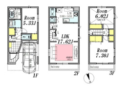 北区岩淵町 新築戸建 A号棟 6980万円の間取り