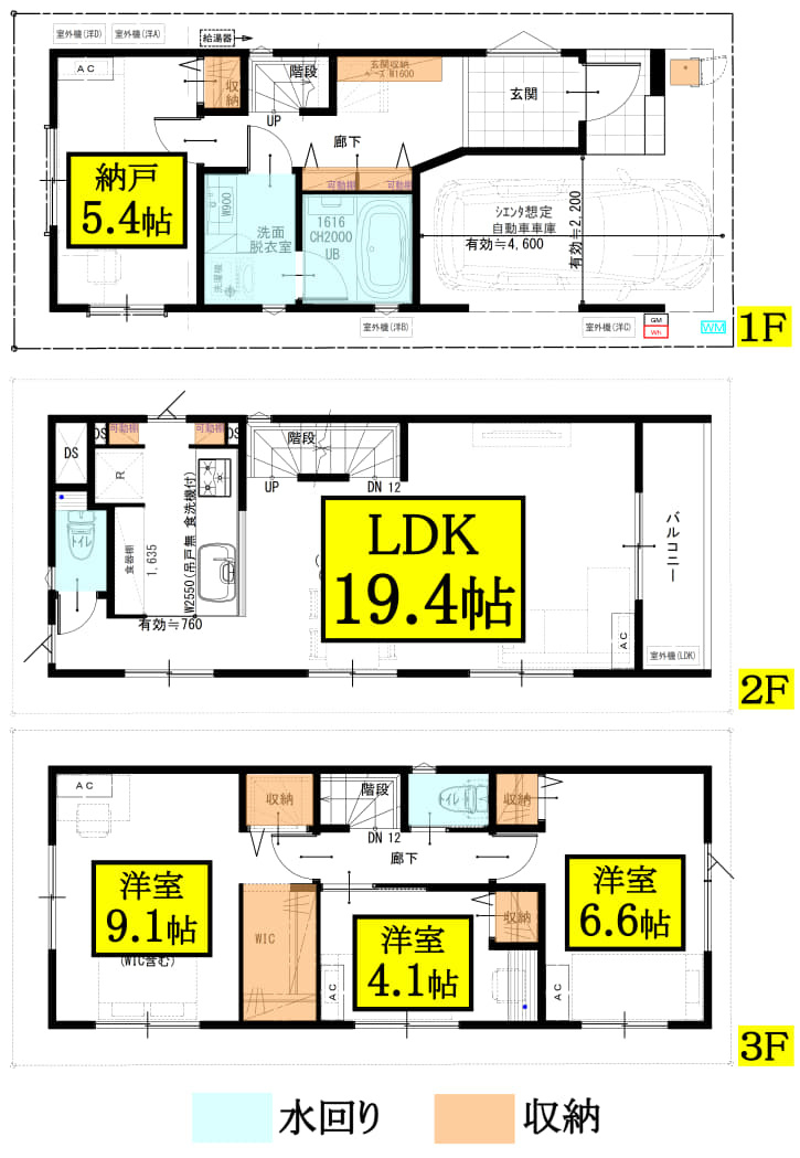 建物プラン例　建物価格2100万円、建物面積91.87？