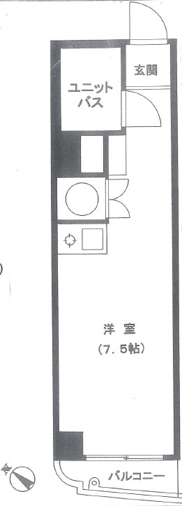 3階住戸・室内洗濯機置場がある1R