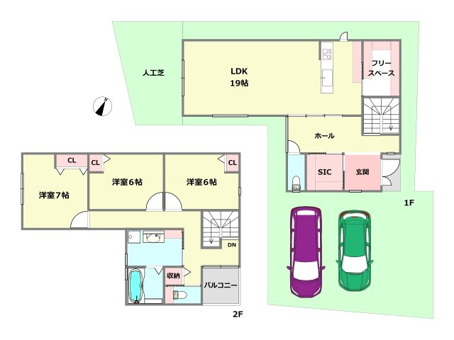 参考プラン図　建物面積約108.54ｍ2　建物価格1980万円