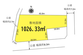 土地 所沢市北野1丁目の区画図