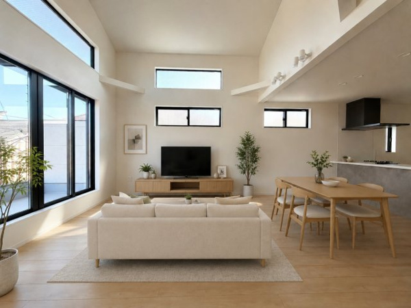 【練馬区上石神井南町 ZEH水準 ハイグレード大型邸宅 限定1棟の居間】