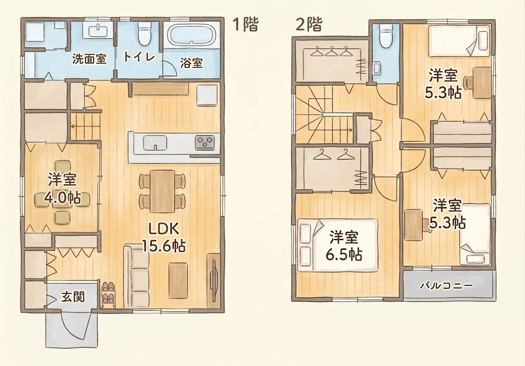弊社でも建築可能です！　建物プラン例：建物価格1950万円、建物面積94.58？