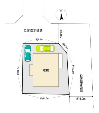 約41坪ある北東角地。