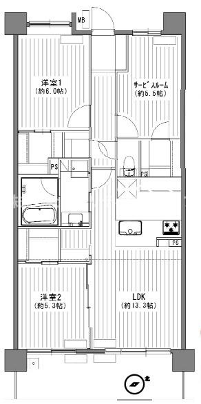 ファミリー層に人気の2SLDK70.76平米のゆとりある間取り。各居室に十分な広さと収納が確保されており、家族全員がプライベートな時間を大切にしながら、リビングで快適に集える理想的な空間設計です。