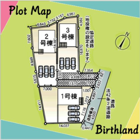 カースペース3台(車種による)※敷地内に電柱及び支線が入る場合がございます。