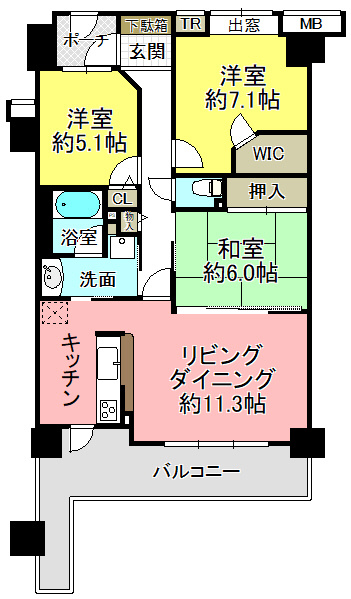 【フェアコート北花田の間取り】
