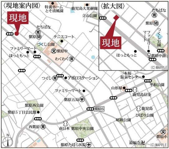 現地案内図です。
