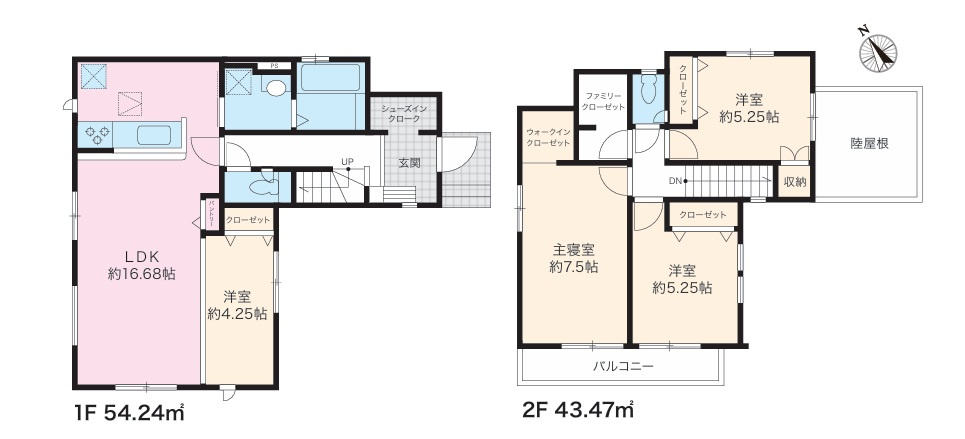 建物参考プラン例(4LDK+SIC2WIC）　土地価格890万円＋建物価格1900万円＝合計2790万円