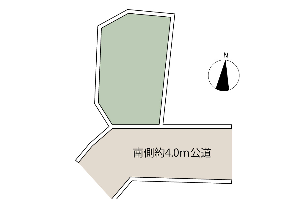 南側約4.0m公道に接道した区画。　陽当たりに恵まれた立地で、毎日の暮らしを快適にサポートします。