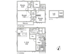 相模原市南区東林間　新築一戸建て　A号棟の間取り
