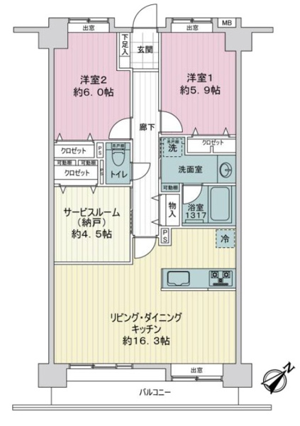【ライオンズステーションプラザ新越谷の間取り】