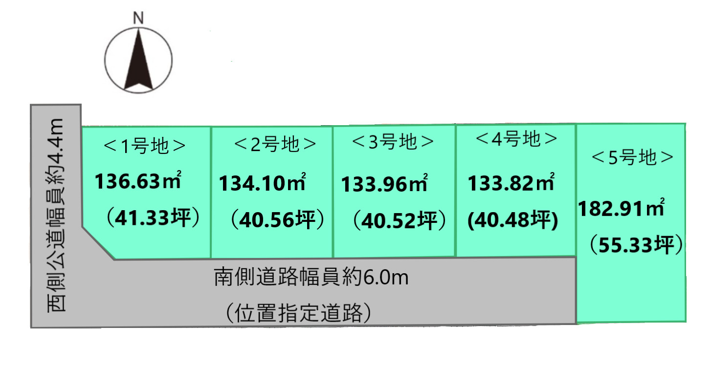 千田町3丁目に位置する全5区画の分譲地。分筆完了後面積確定予定。全区画が日当たりの良い整形地です。1区画40坪以上のゆとりある敷地で、駐車場や庭の確保も十分です。
