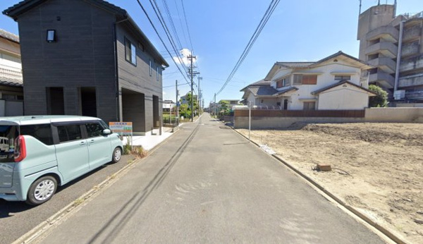 【清須市東須ケ口　B区画の前面道路含む現地写真】