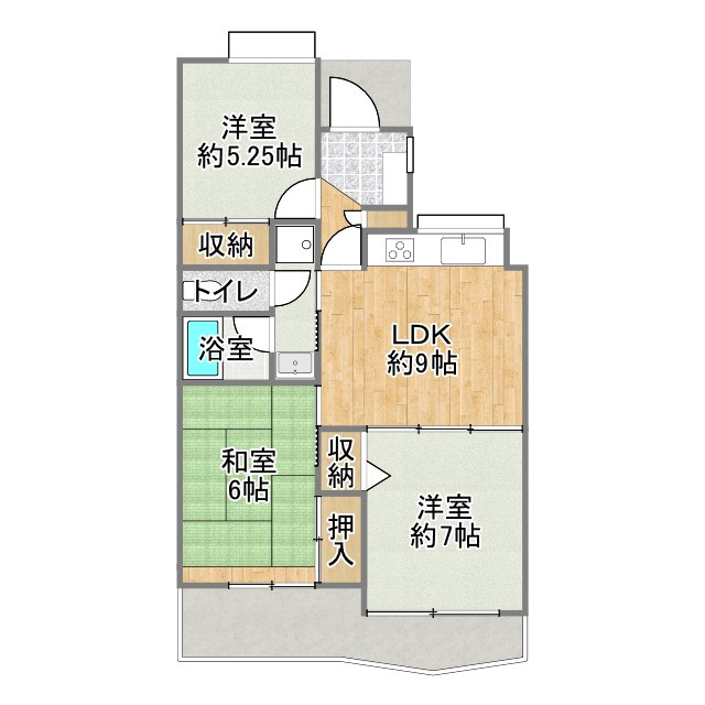 使い勝手のよい3LDK。