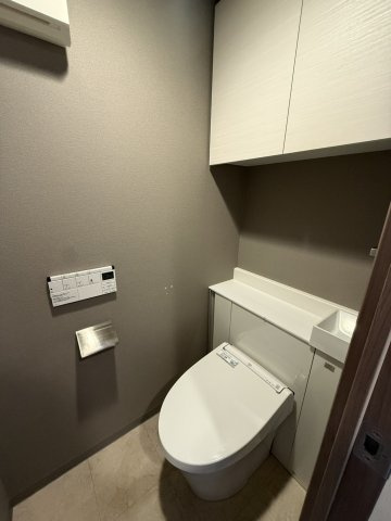 落ち着いた色調のトイレです