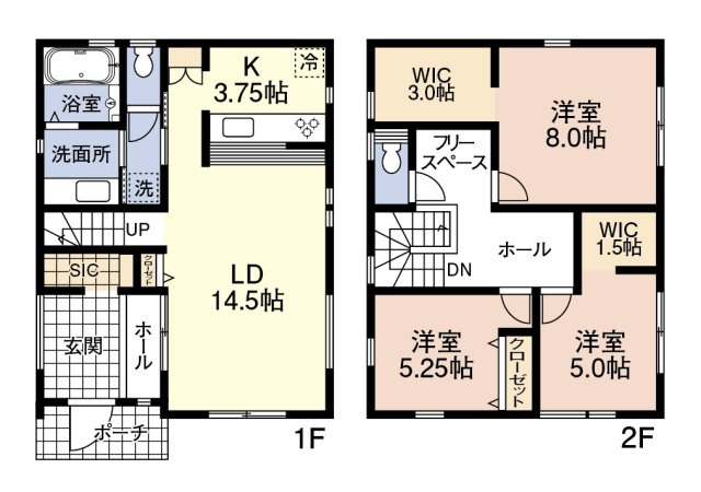 【※参考プラン間取図】　3LDK＋ウォークインクローゼット（2か所）＋シューズインクローゼット。　建物価格：17、600、000円。　1階：51.35？、2階：52.17？、延床面積：103.52？。