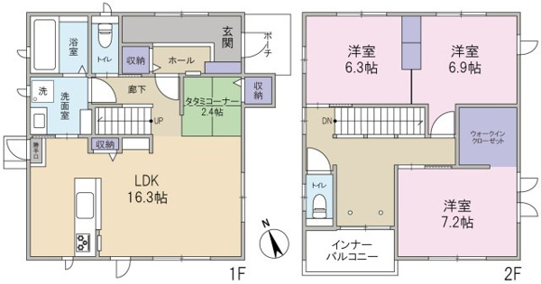 【入野中山台五丁目　戸建の間取り】
