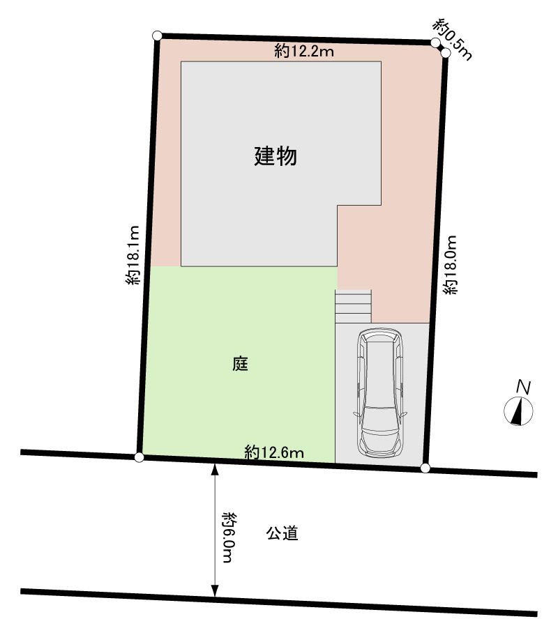 南面道路に面する整形地　約69坪のゆとりがあります