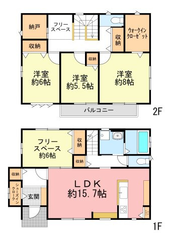 【間取り】リビング横のフリースペースはフレキシブルに使える便利空間！ウォークインクローゼットやシューズインクローク・納戸と収納充実。