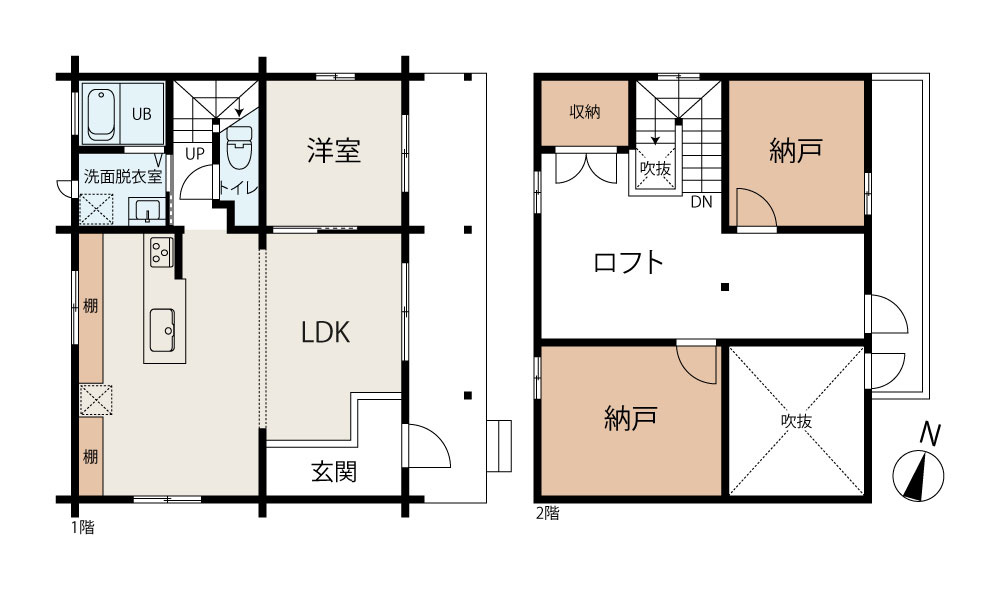家族が集う開放的なリビングが魅力の間取り。風通しと採光に優れた快適な空間設計です。