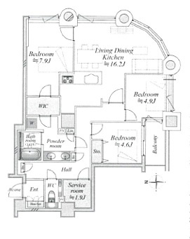 センチュリーパークタワーの間取り