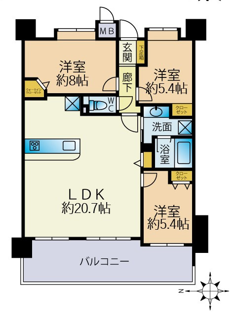 〇2LDK、価格4499万円、専有面積79.25？、バルコニー面積15.87？