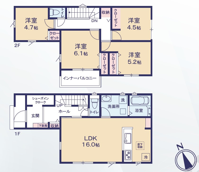 効率的かつ暮らしのことをしっかり考えた間取りです