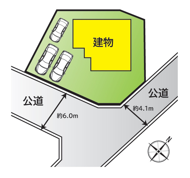南東角地で日当たり良好