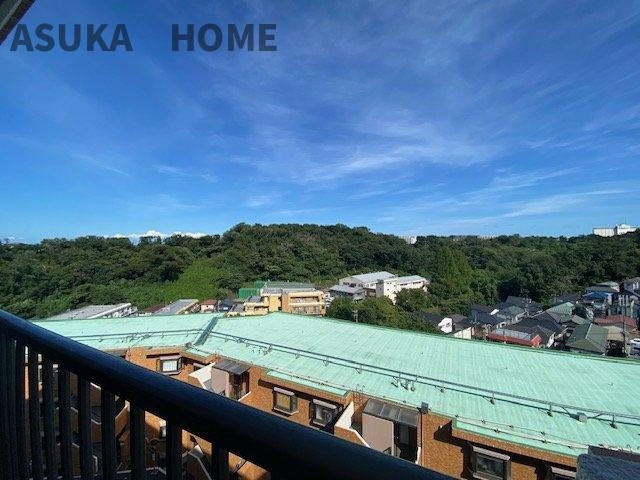 空と緑が見渡せる、物件からの眺望です。景色が抜けていて気持ちがいいですね。