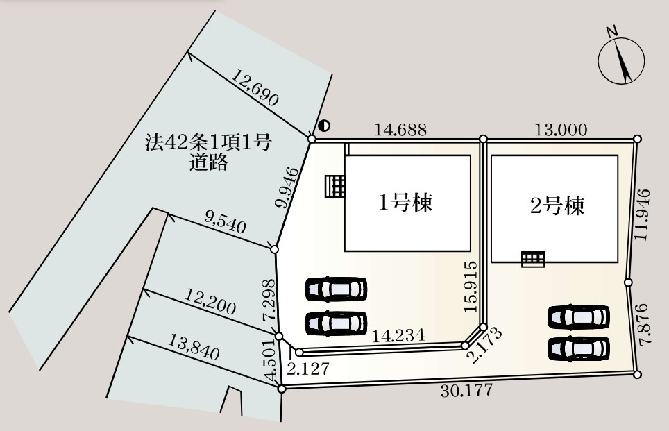 図面と現況が異なる場合、現況を優先とします。【2号棟】