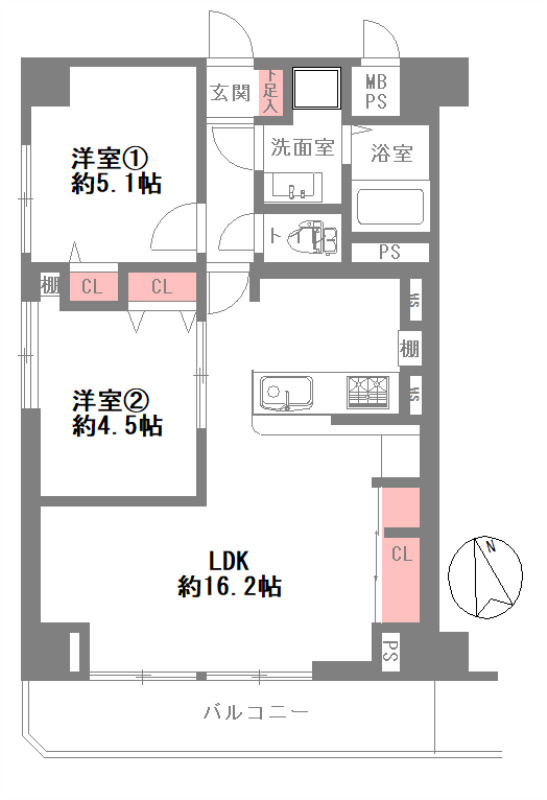 南西角住戸☆【全洋室2LDK＋南向きバルコニー☆】室内全面リフォーム済み☆安心の新調設備保証付き☆食洗機・浄水器・浴室乾燥機完備☆レースカーテン付きです☆