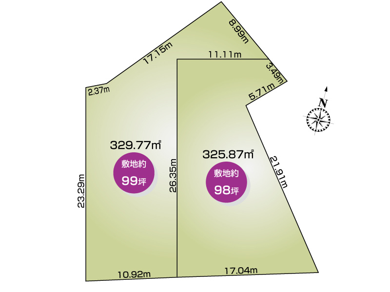 古河市坂間　全2区画◆全体区画図