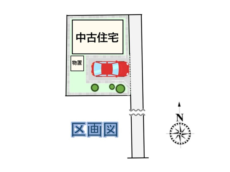 羽生市東5丁目　配置イメージ図　駐車スペースあり