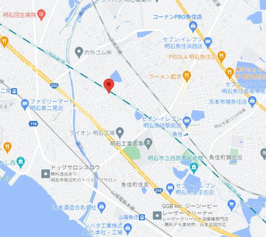 JR魚住駅まで徒歩12分です。
