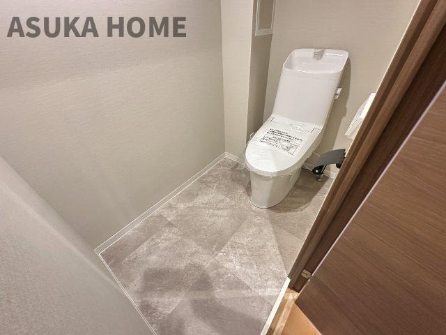 奥行きの有るゆったりしたスペースのトイレ空間です。