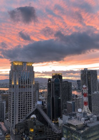 【眺望】美しい夕焼けが見える眺望！北向きバルコニーからの眺望！