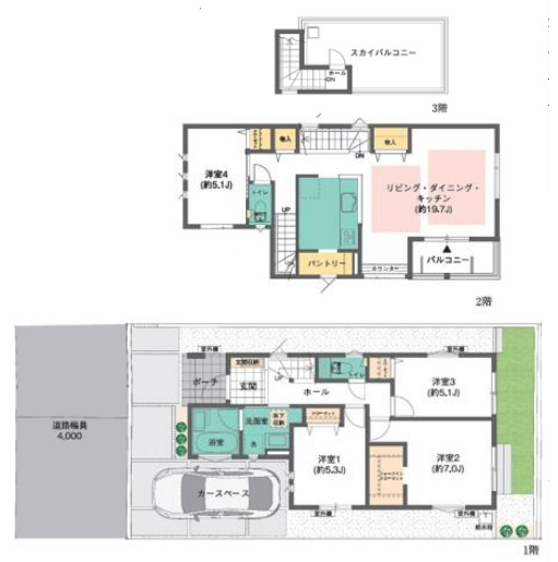 【東急田園都市線「溝の口」新築戸建ての間取り】