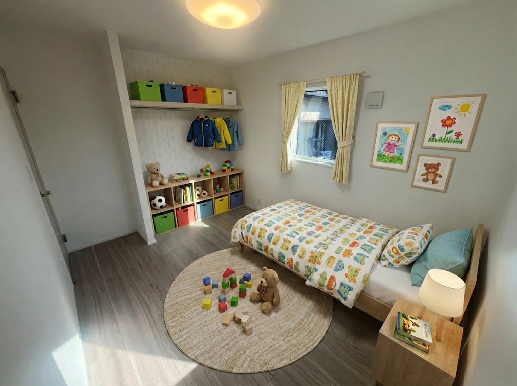 子ども部屋に好適なお部屋。内装が明るい色なのでお好みのお部屋にできます。※画像はイメージです。