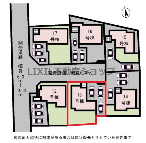 【区画図】13号棟　区画図です。