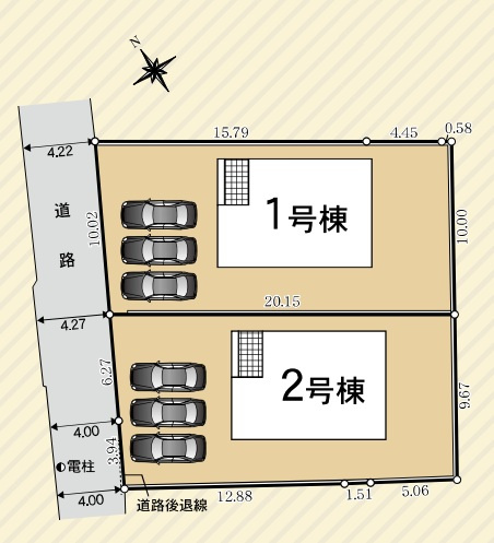 3台並列駐車可能！ゆったりスペースで、駐車も楽ちん♪