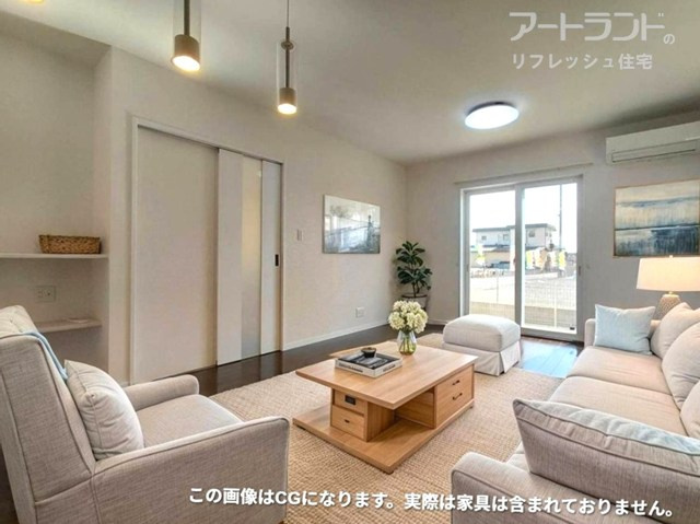 【リビング22帖】※家具は生成AIによるもので実際の物件や販売価格には含まれません。