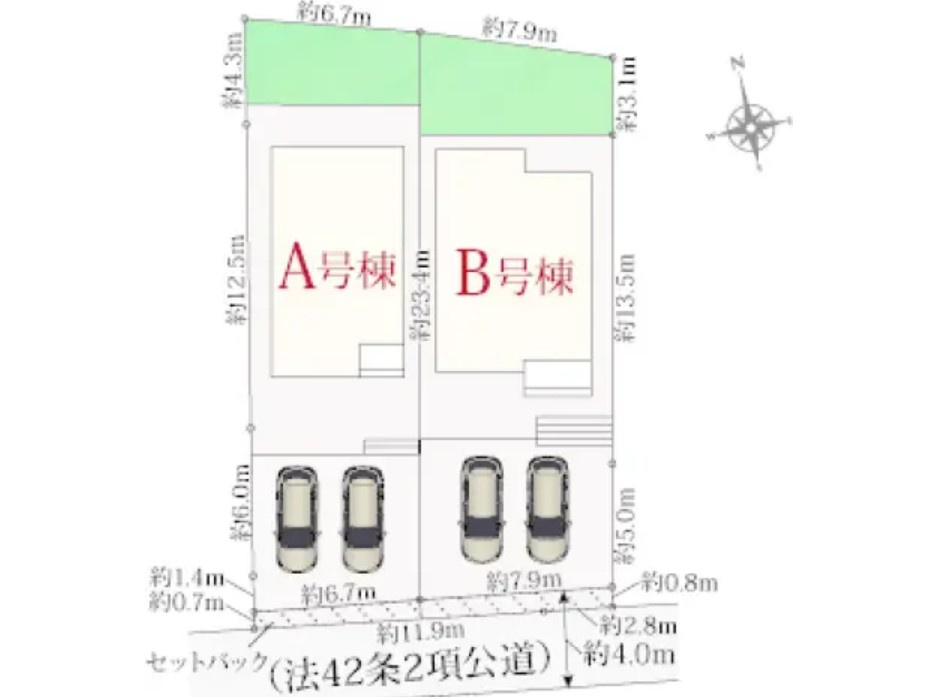 B号棟の区画図です