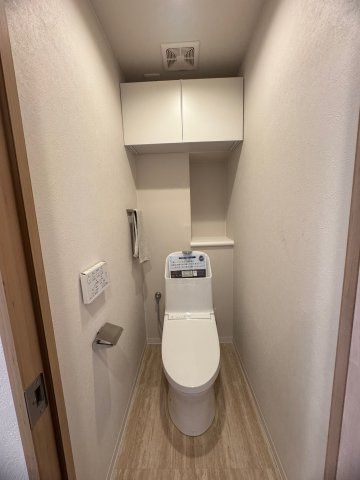 落ち着いた色調のトイレです