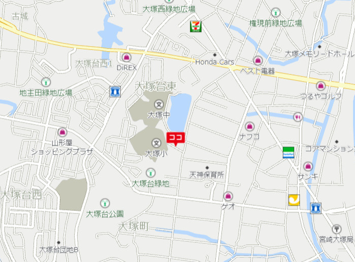 現地の位置を示した地図です。