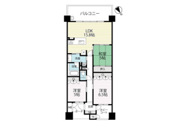 バルコニーから琵琶湖花火大会が望める3LDK ペット飼育可能 ブランズ西大津レイクフロントの間取り