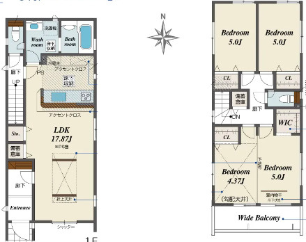 【全3棟・3号棟】伊奈町栄5丁目　2期　新築一戸建て　ブルーミングガーデン　03・3LDK・土地面積117.87m2・建物面積95.22m2